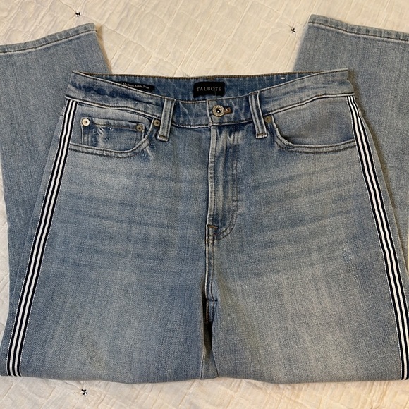 Talbots Modern Ankle Striped Straight Denim Light/Medium Wash Jean Size 6P - Picture 2 of 9